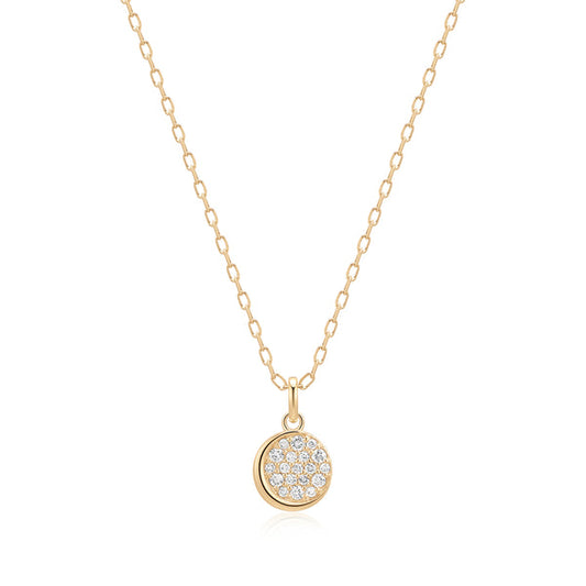 CORDELIA | Half Bezel Pave Lab Grown Diamond Necklace
