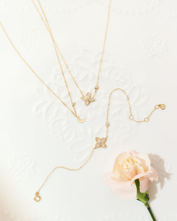 KLOEY | Lab Grown Diamond Clover Necklace