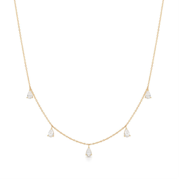 KAYSIA | Dangling Pear Lab Grown Diamonds Necklace