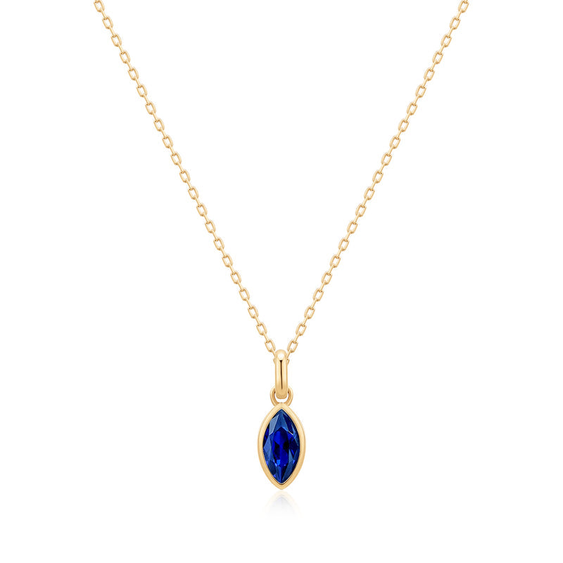 PALOMA | Bezel Marquise Lab Grown Sapphire Necklace
