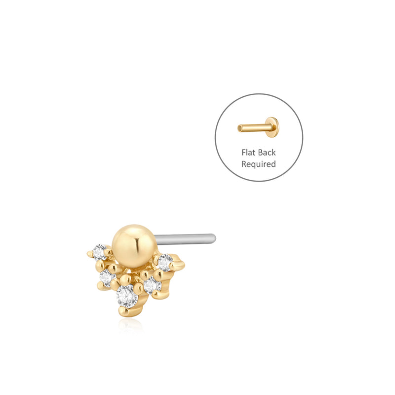 DALLAS | Lab Grown Diamond Cluster Threadless Flatback Earring