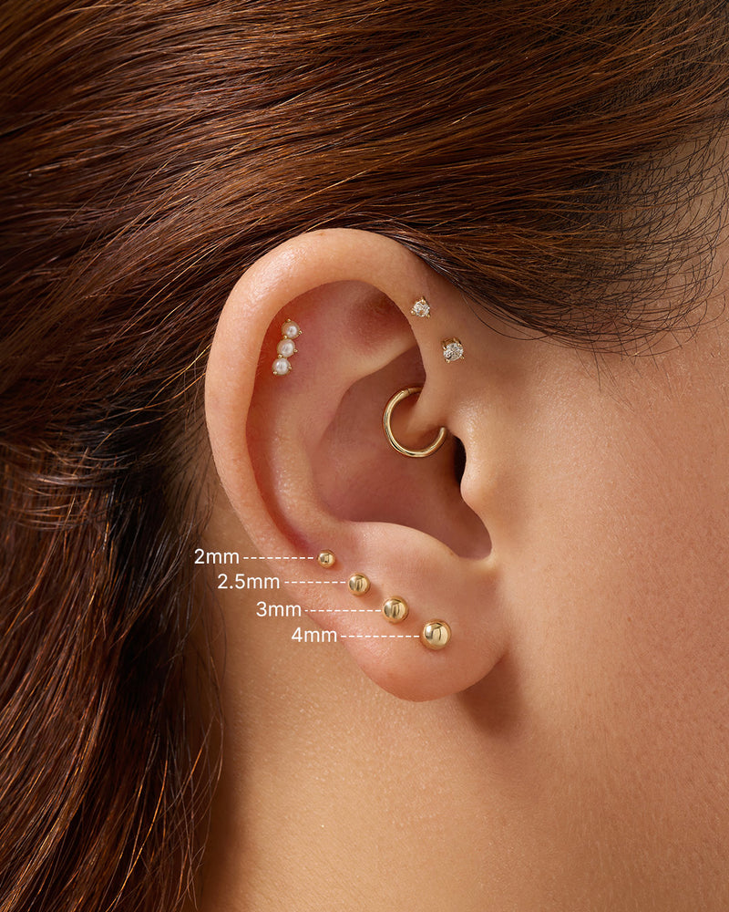 SPHERE | Round Threadless Flatback Earring