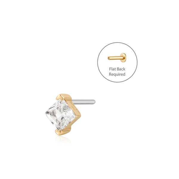 ANDI | Starburst White Sapphire Threadless Flatback Earring