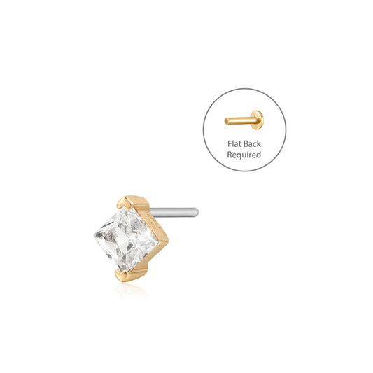 ANDI | Starburst White Sapphire Threadless Flatback Earring