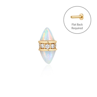 CHER | Double Opal Threadless Flatback Earring