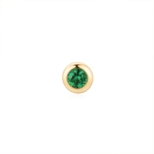 SHALOM | Lab Grown Emerald Threadless Flatback Earring