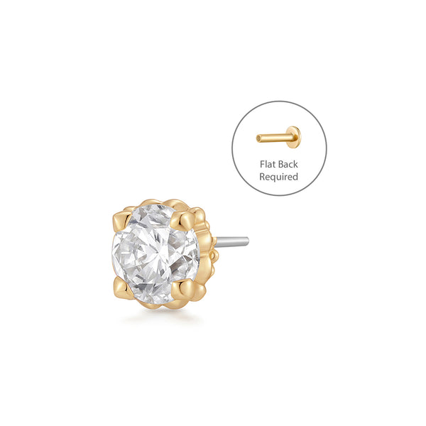 REMY | 5.5mm Lab Grown Diamond Accented Threadless Flatback Earring