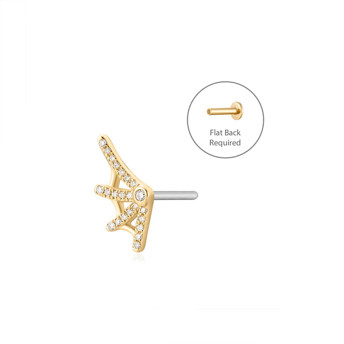 CHARITY | Lab Grown Diamond Web Threadless Flatback Earring