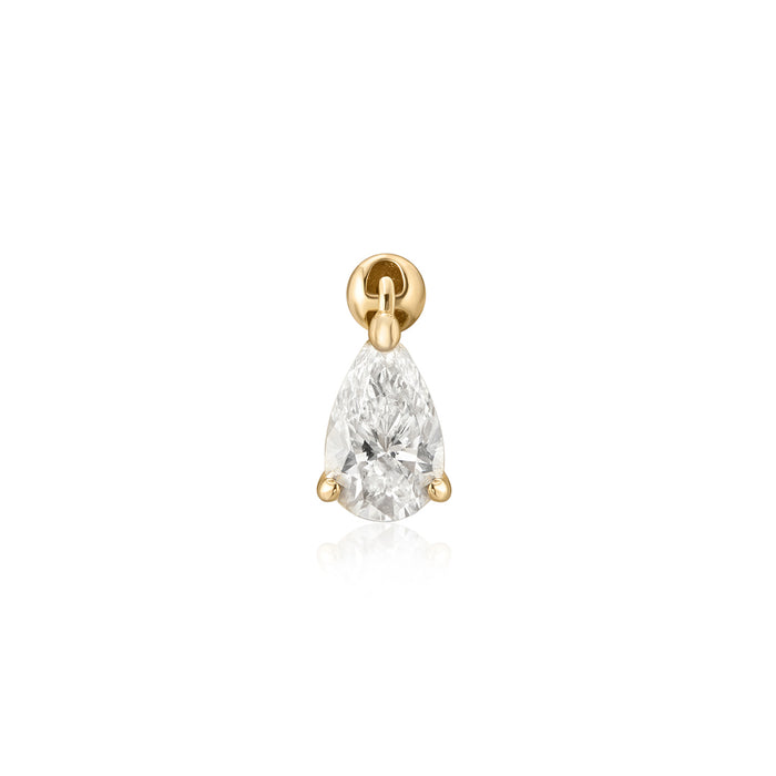 ARABELLA | Pear Lab Grown Diamond Dangle Threadless Flatback Earring