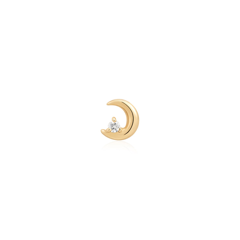 LIORA | Half Moon Lab Grown Diamond Threadless Flatback Earring