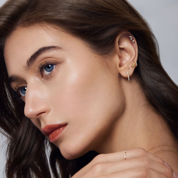 LEONA | Marquise Dangle Lab Grown Diamond Threaded with Flatback
