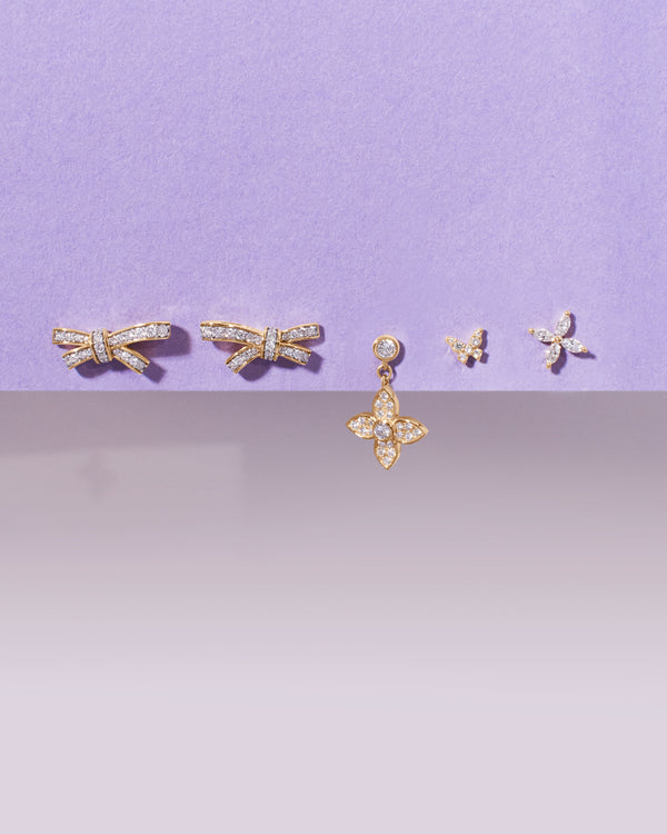 CASSANDRA | Marquise Lab Grown Diamond Butterfly Threadless Flatback Earring