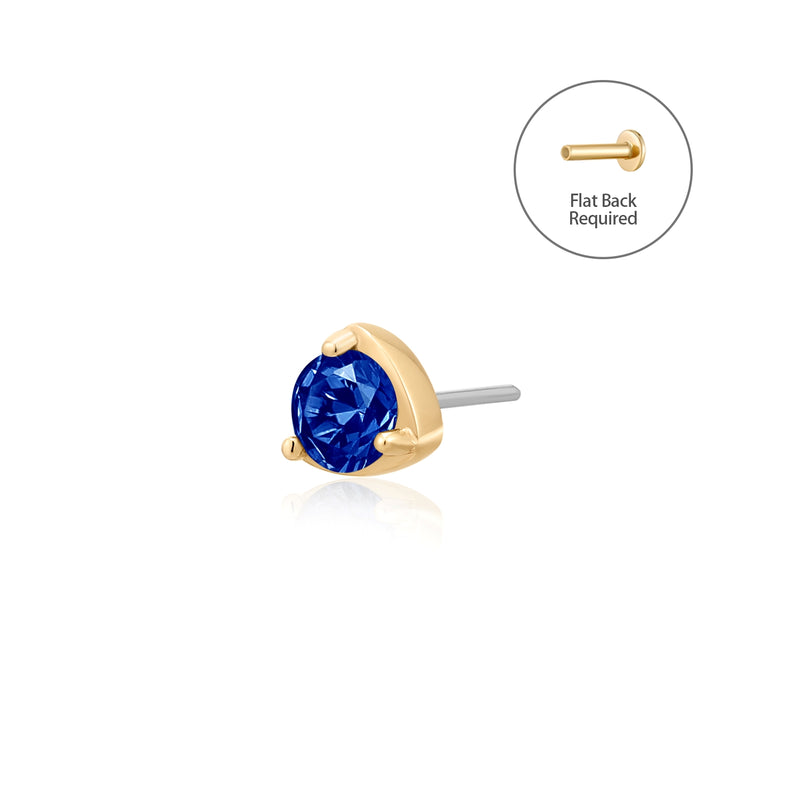 INDIGO | Lab Grown Sapphire Threadless Flatback Earring