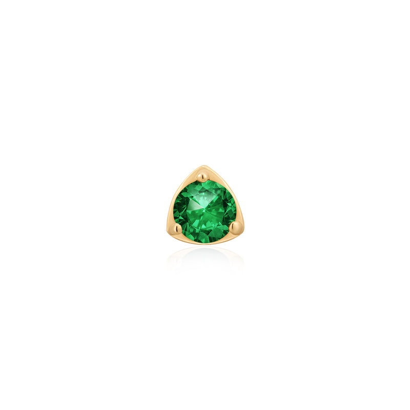 VERDE | Lab Grown Emerald Threadless Flatback Earring
