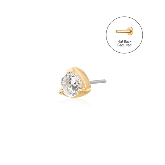 SERAPHINA | Lab Grown Diamond Threadless Flatback Earring