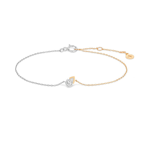 SANILIA | Two-Tone Bezel Pear Lab-Grown Diamond Bracelet