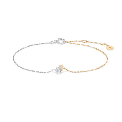 SANILIA | Two-Tone Bezel Pear Lab-Grown Diamond Bracelet