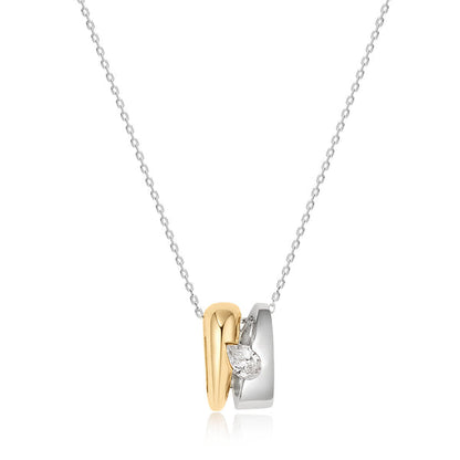 SANILIA | Two-Tone Bezel Pear Lab-Grown Diamond Necklace