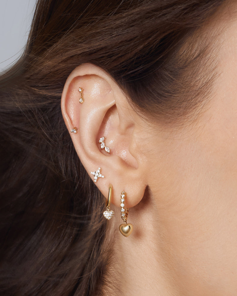 ECHO | Dangle Double Lab Grown Diamond Threadless Flatback Earring