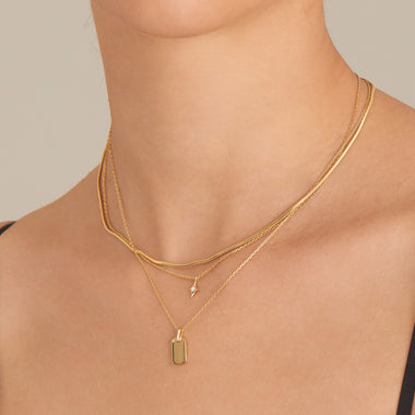 Gold Glam Tag Pendant Necklace