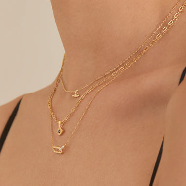 Gold Glam Interlock Necklace