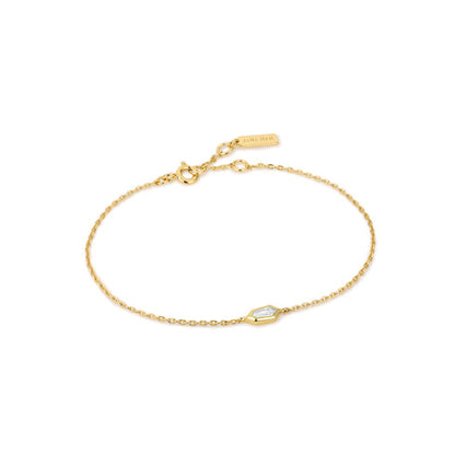 Gold Sparkle Emblem Chain Bracelet