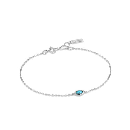 Silver Turquoise Wave Bracelet