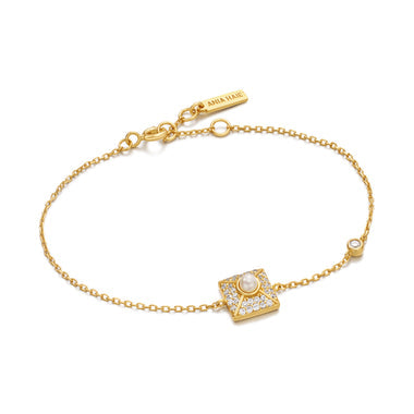 Gold Pearl Pave Bracelet