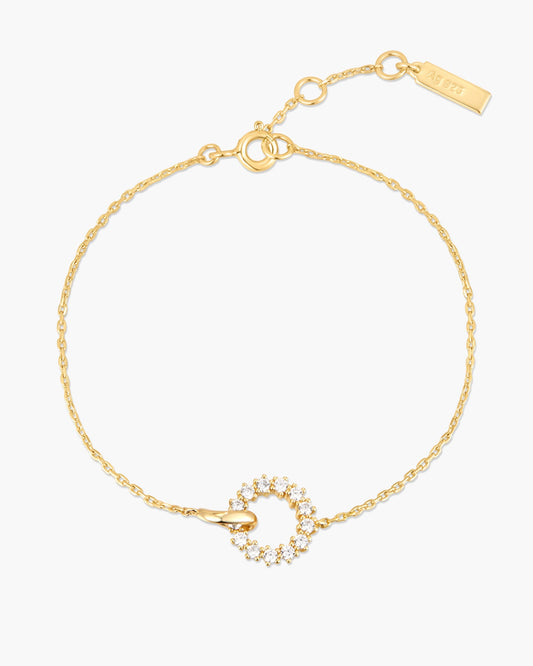 Gold Interlinked Circles Pav¨¦ Bracelet