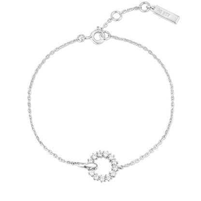 Silver Interlinked Circles Pavé Bracelet