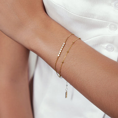 Gold Beaded Chain Bracelet