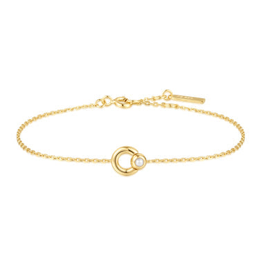 Gold Hoop Freshwater Pearl Bracelet