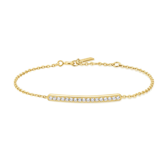 Gold Pav¨¦ Bar Bracelet