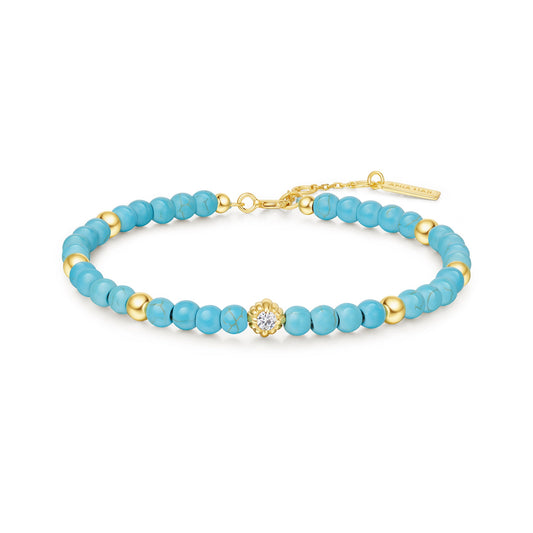 Gold Lab Created Turquoise Bracelet