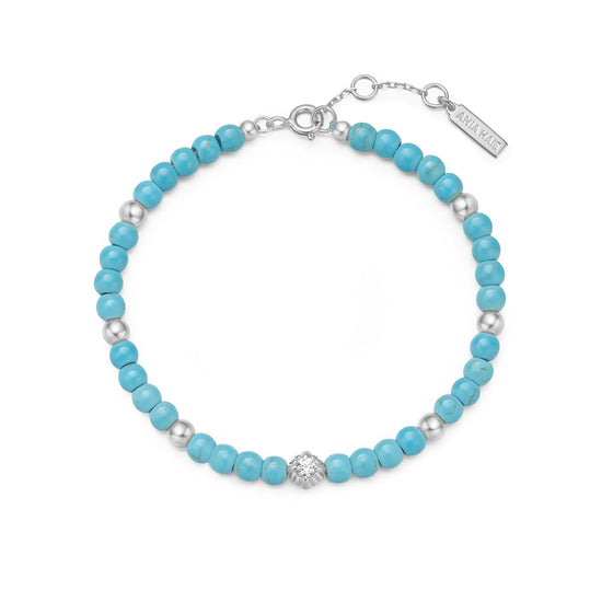 Silver Lab Created Turquoise Bracelet