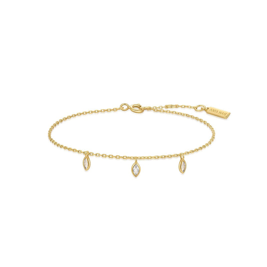 Gold Sparkling Triple Station Bracelet