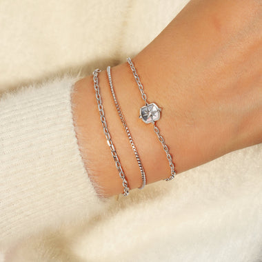 Silver Paper Clip Chain Bracelet