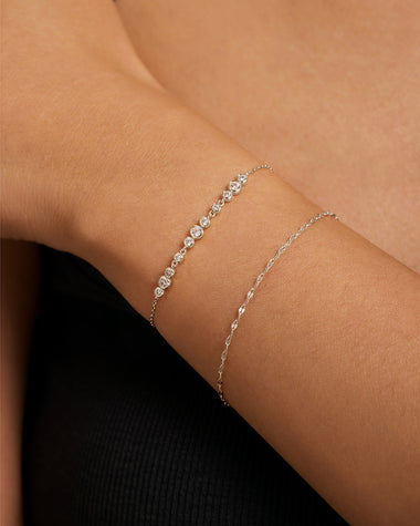 Silver Textured Chain Bracelet