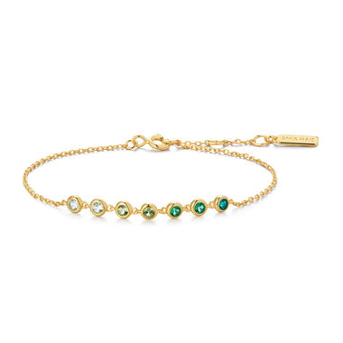 Gold Green Station Bracelet