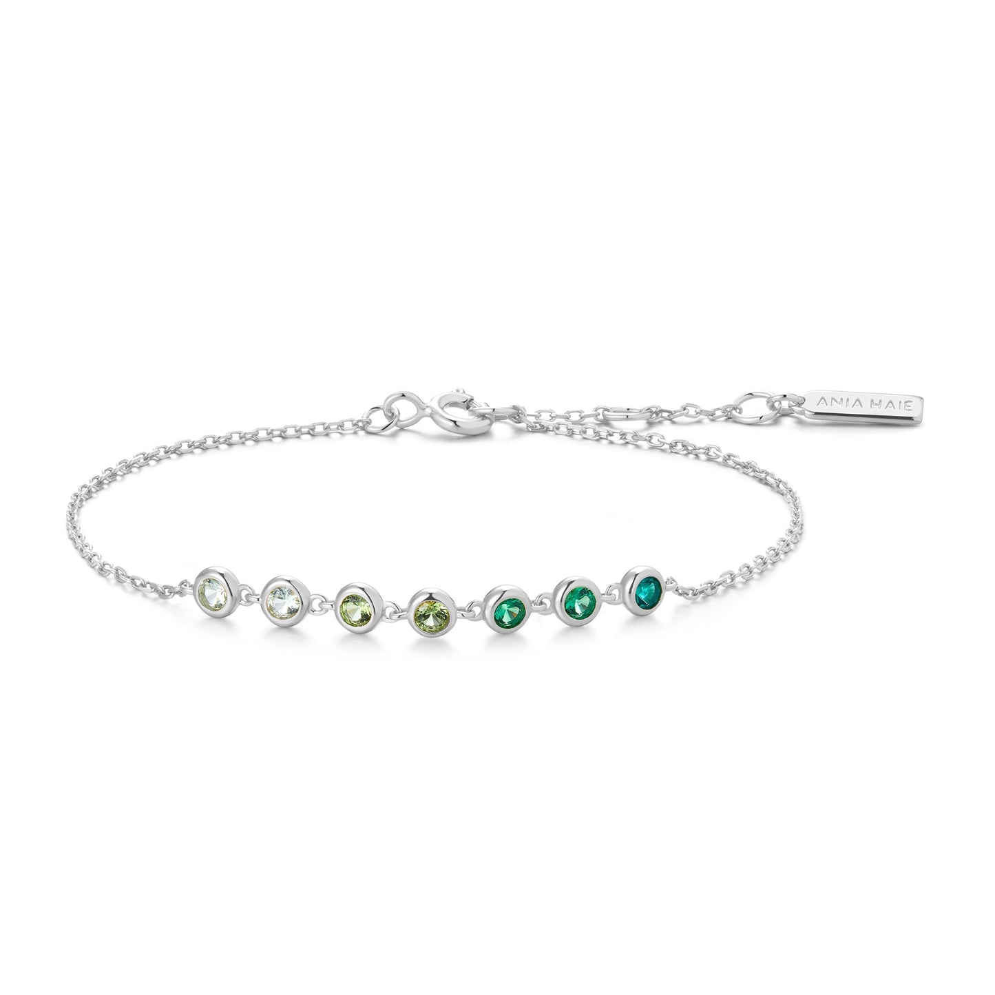 Silver Green Station Bracelet