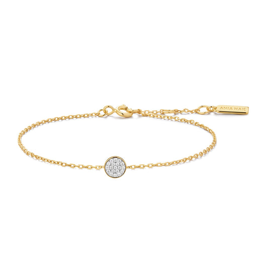 Gold Pav¨¦ Disc Bracelet