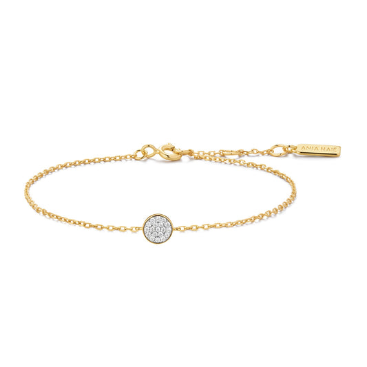 Gold Pav¨¦ Disc Bracelet