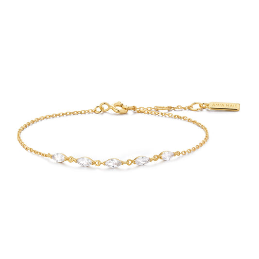Gold Quintet Marquise Bracelet