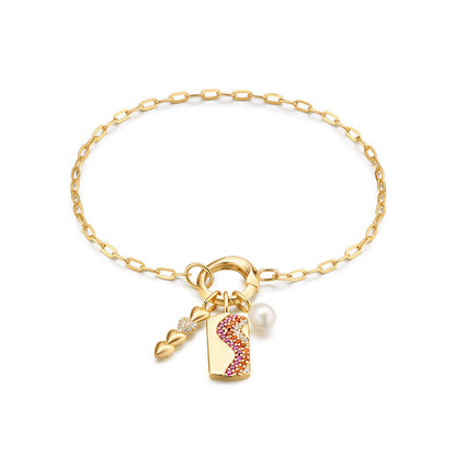 Gold Heart Bar Charm