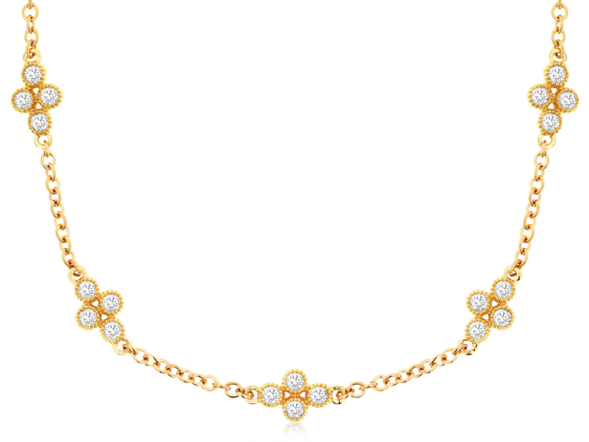 11 STATION DIAMOND NECKLACE | 14kt Yellow Gold