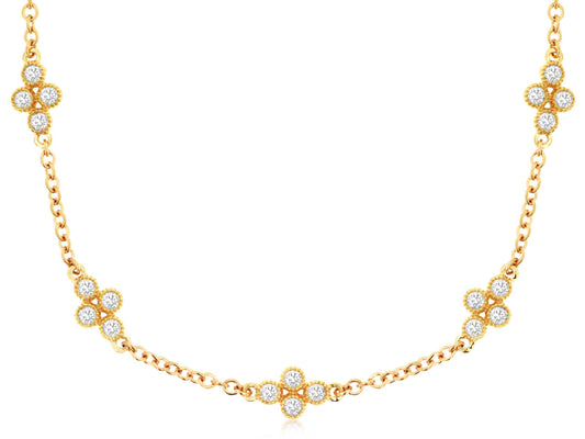 11 STATION DIAMOND NECKLACE | 14kt Yellow Gold