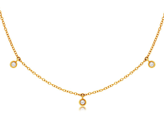 14kt Yellow Gold 7 Station Garden Lights Diamond Necklace