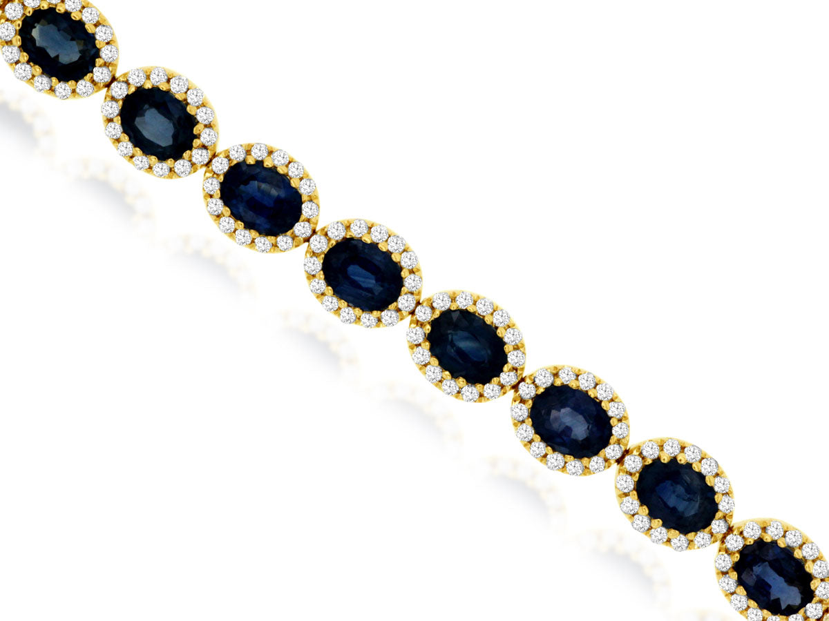 14kt Yellow Gold Sapphire and Diamond Bracelet