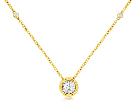5 STATION DIAMOND NECKLACE | 14kt Yellow Gold