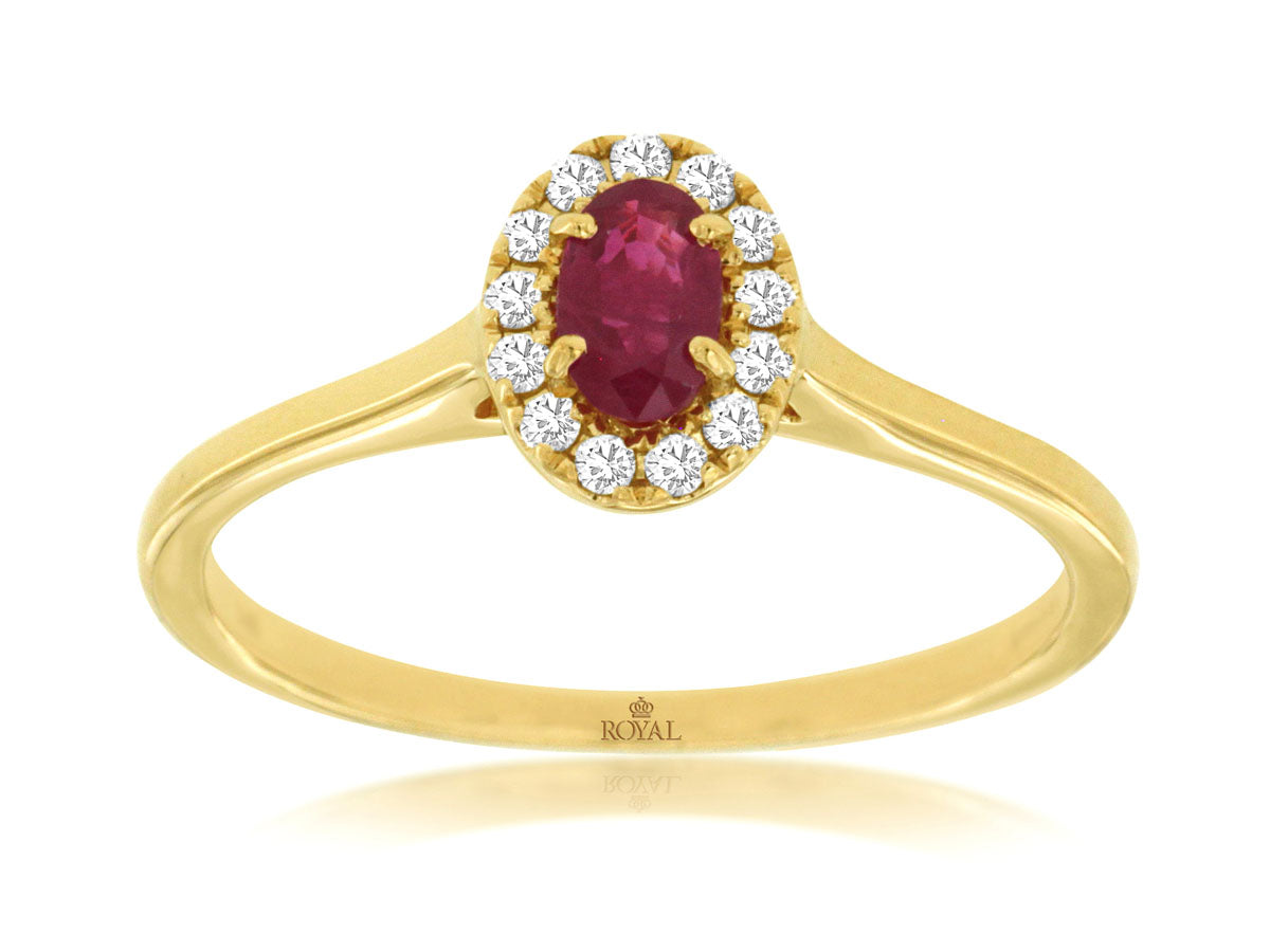 14kt Yellow Gold Ruby & Diamond Ring